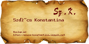 Szűcs Konstantina névjegykártya
